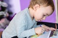 Child drawing at home