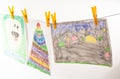 Child drawings Royalty Free Stock Photo