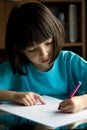 Child draws. Royalty Free Stock Photo