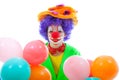 Child dressed as colorful funny clown Royalty Free Stock Photo