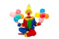 Child dressed as colorful funny clown Royalty Free Stock Photo