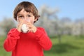 Child drinking milk kid glass healthy eating Royalty Free Stock Photo