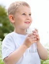 Child drinking pure water Royalty Free Stock Photo