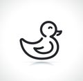 Child duck thin line icon