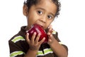 Child Eating Apple Royalty Free Stock Photo