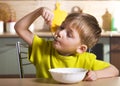 Child eating breakfast