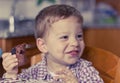 Child eating brownie Royalty Free Stock Photo