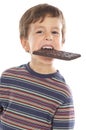 Child eating chocolate