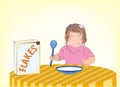 Child eating flakes