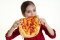 Child eating pizza