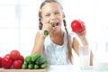 Child eating vegetables