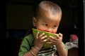 Child eating watermelon Royalty Free Stock Photo