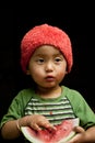 Child eating watermelon Royalty Free Stock Photo
