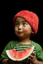 Child eating watermelon Royalty Free Stock Photo