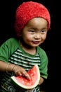 Child eating watermelon Royalty Free Stock Photo