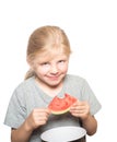 Child eating watermelon Royalty Free Stock Photo