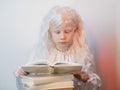 child education reading hobby blonde girl book