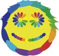child emoji flowers hippy yellow