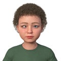 A child with esotropia, 3D illustration Royalty Free Stock Photo