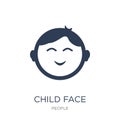 Child face icon. Trendy flat vector Child face icon on white background from People collection