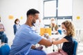 Child with face mask getting vaccinated, coronavirus, covid-19 and vaccination concept. Royalty Free Stock Photo