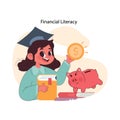 Child Financial Literacy concept. Flat vector illustration.