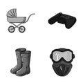 Child, fishin, and other monochrome icon in cartoon style.technology, paintball icons in set collection. Royalty Free Stock Photo