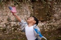 Child with flags