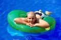 Child Floating on a inner tube Royalty Free Stock Photo