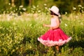 Child in a flower field