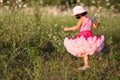 Child in a flower field Royalty Free Stock Photo