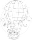 Child flying on a balloon