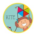 Child flying kite