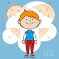 Child flying kite