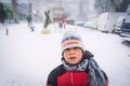 Child in freezing cold weather Royalty Free Stock Photo