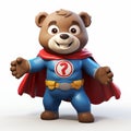 Child-friendly Superhero Teddy Bear With Cape And Question Mark