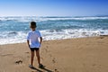Child in front the ocean Royalty Free Stock Photo