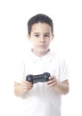 Child with game controller and deep look.