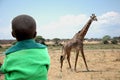 The child and giraffe