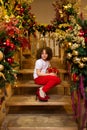 Child girl celebrating Christmas Royalty Free Stock Photo