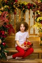 Child girl celebrating Christmas Royalty Free Stock Photo