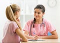 Child girl at doctor office visiting Royalty Free Stock Photo