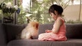 Child, Girl, Feeding Food to Dog