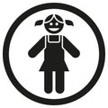 Child girl gender pictogram icon. Ideal for catalogs