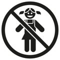 Child girl gender prohibited pictogram icon