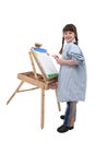 Child (girl) Painting at Easel