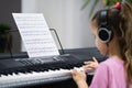 Child Girl Playing Music Keyboard Piano