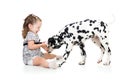Child girl playing puppy dog