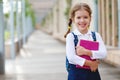 Child girl schoolgirl elementary school student Royalty Free Stock Photo