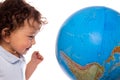 Child with globe. Royalty Free Stock Photo